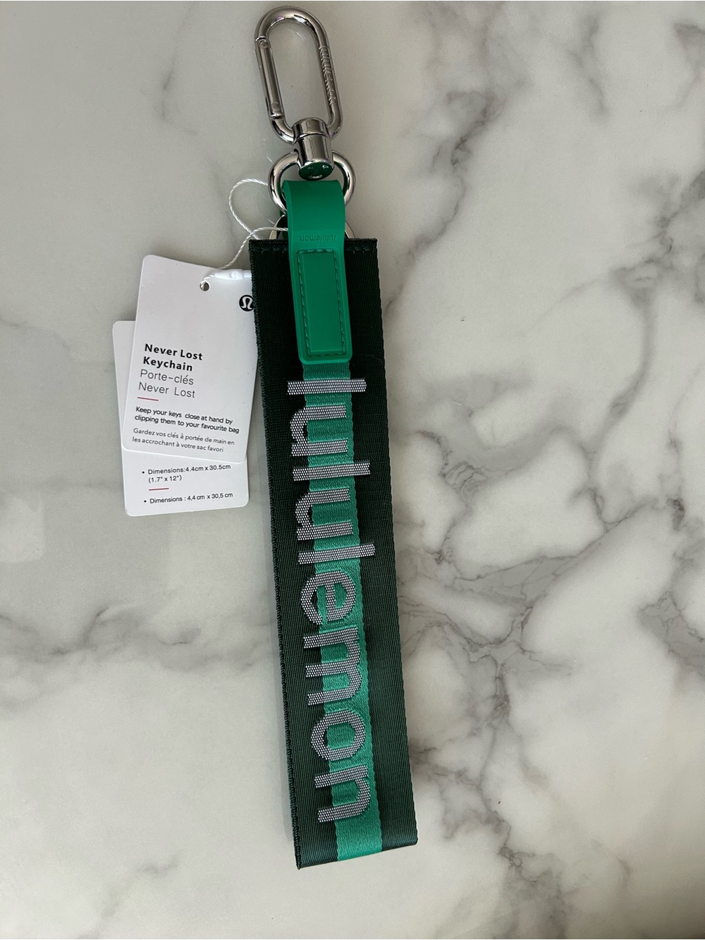 lululemon athletica Green & Dark Green Never Lost Keychain